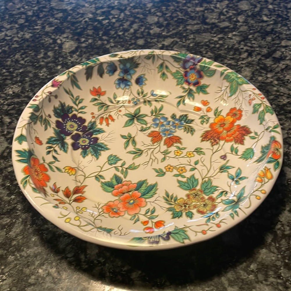 Vintage Daher Decorative Fruit Tin Box Co. Bowl made in England
